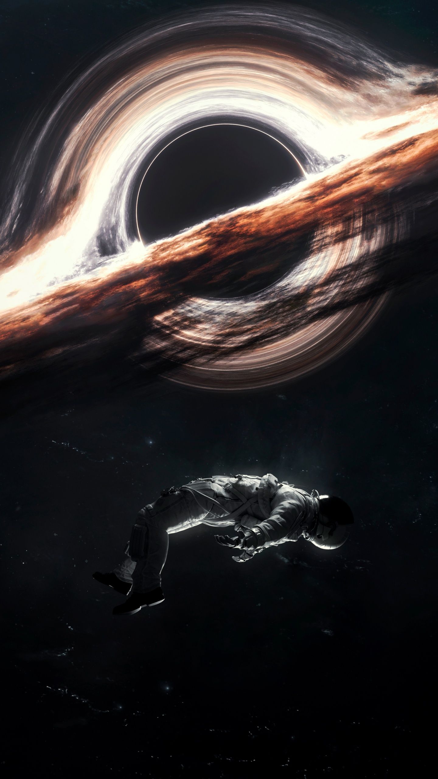 1440x2560 Gargantua black hole Wallpaper 4K