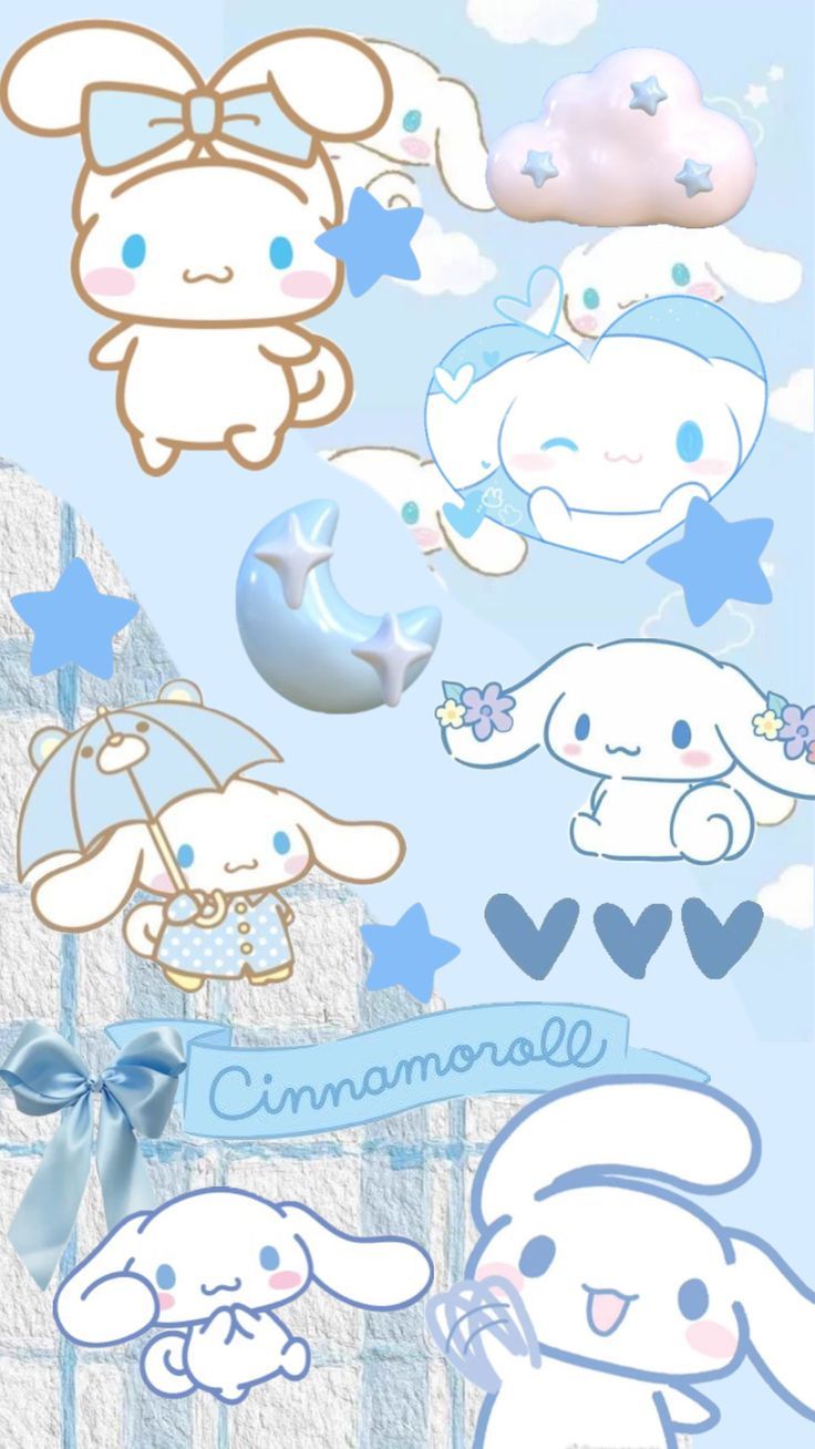 736x1308 sanrio #cinnamonroll #pastel #blue #cute