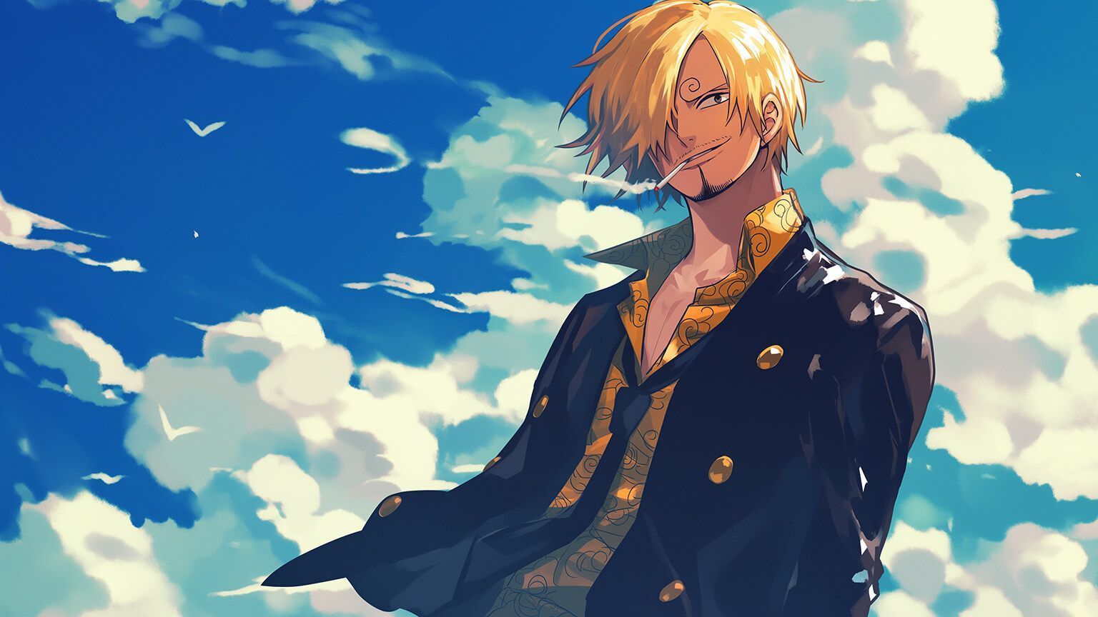 1536x864 Sanji Smoking One Piece Desktop Wallpaper 4K Wallpaper