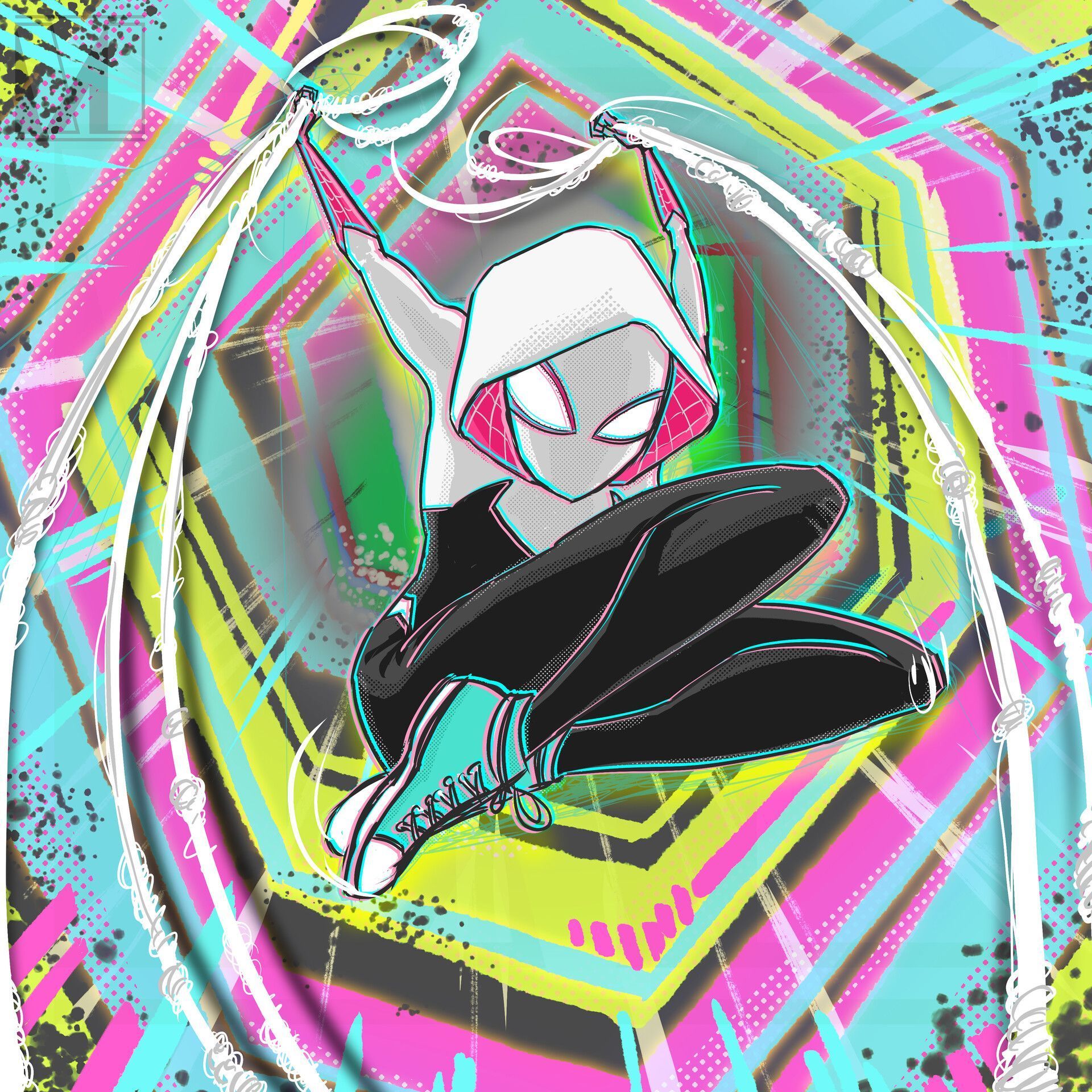 1920x1920 GHOST SPIDER FANART SPIDER GWEN