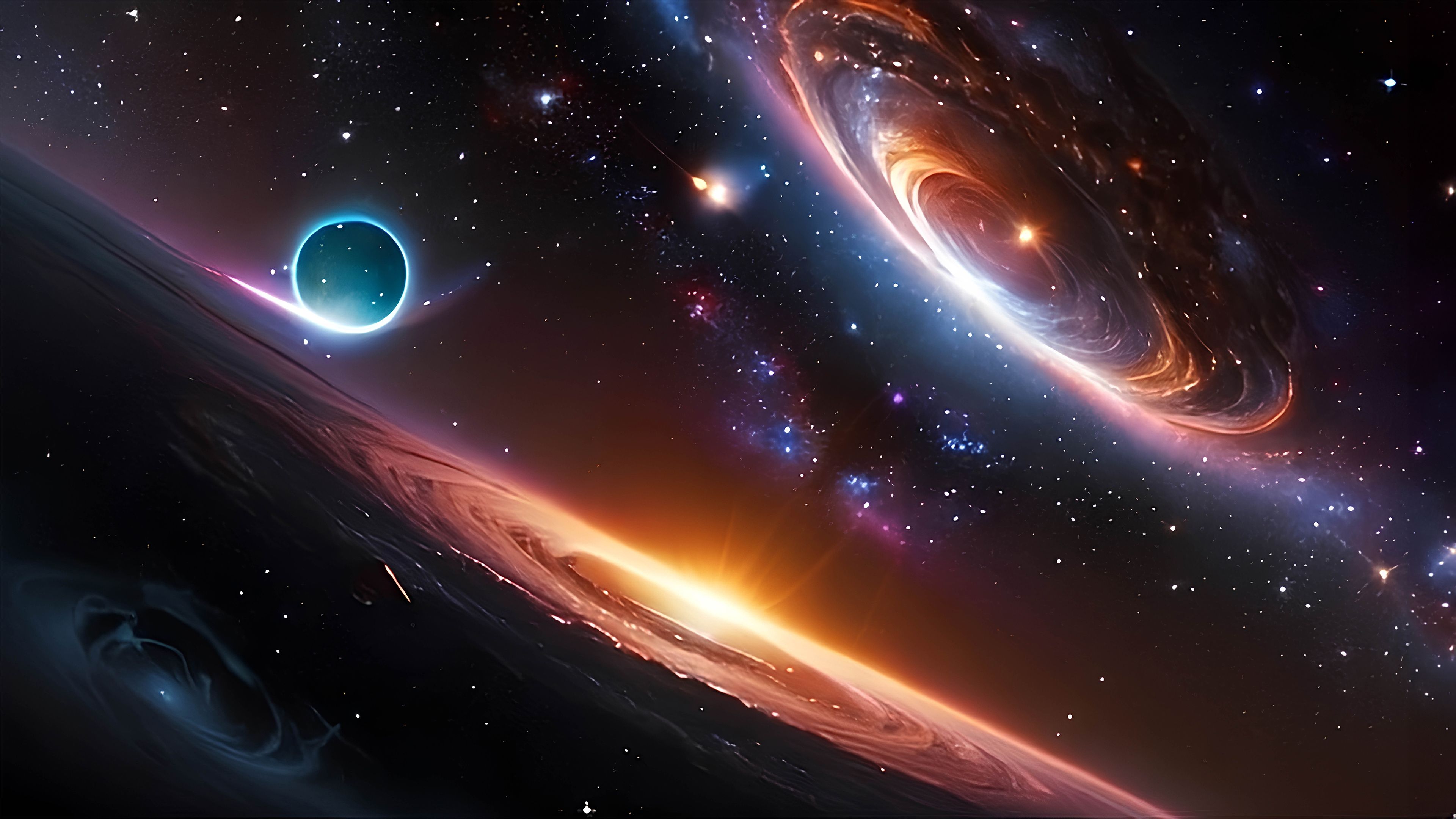 3840x2160 Warped Space 4K OLed Wallpaper