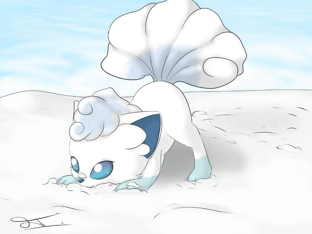 1024x768 Alolan week : Alolan Vulpix Art. Pokémon Go: Art Amino