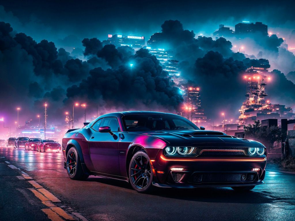 1024x768 Download wallpaper Dodge Challenger