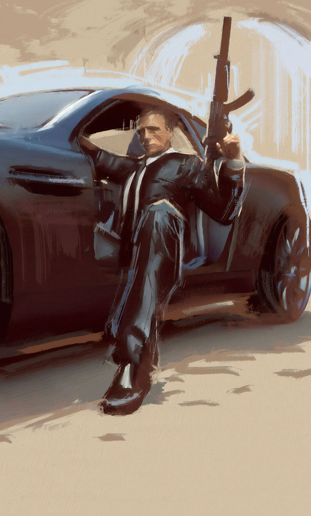1280x2120 James Bond Car Art iPhone