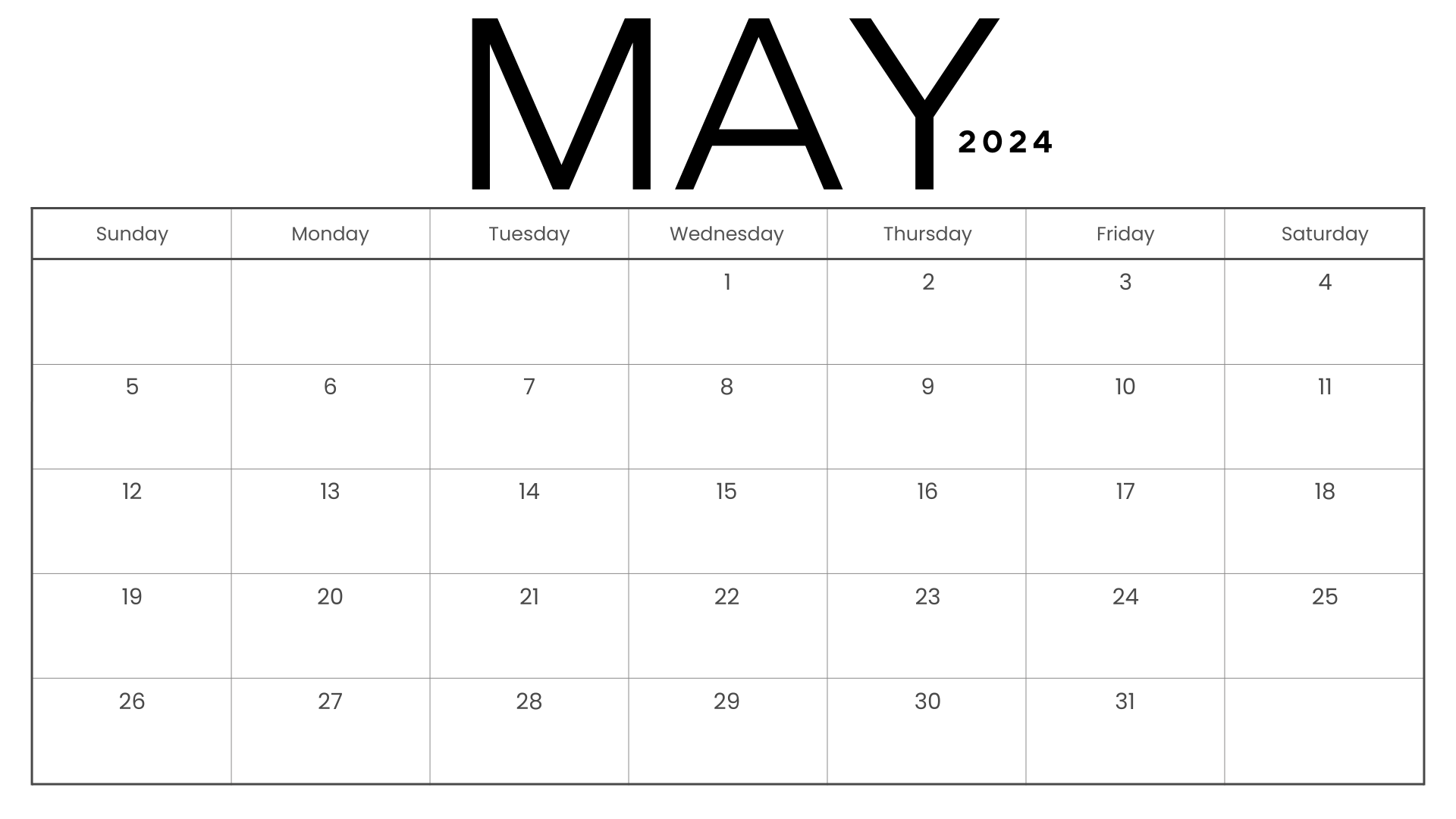 1920x1080 FREE PRINTABLE MAY 2024 CALENDAR