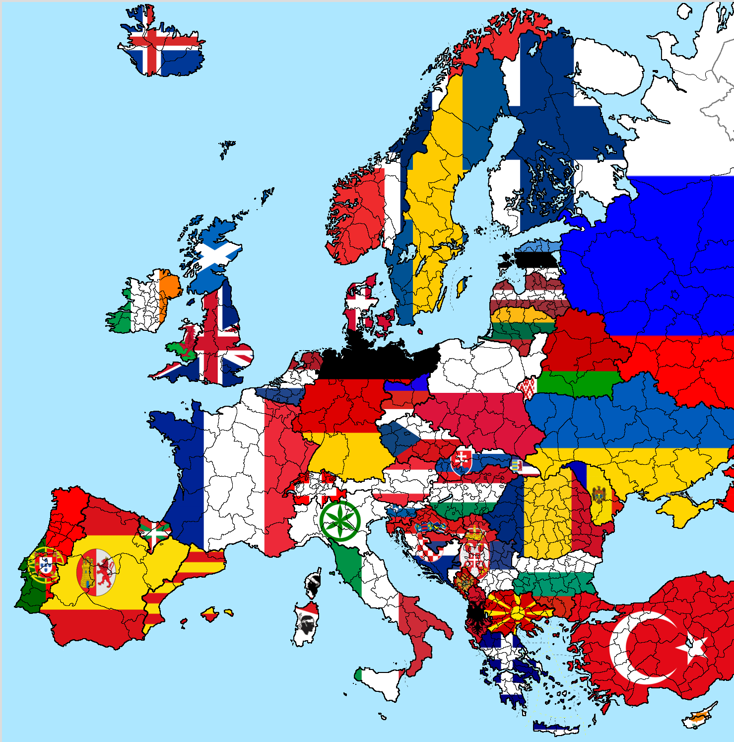 1479x1494 Map of Europe Wallpaper