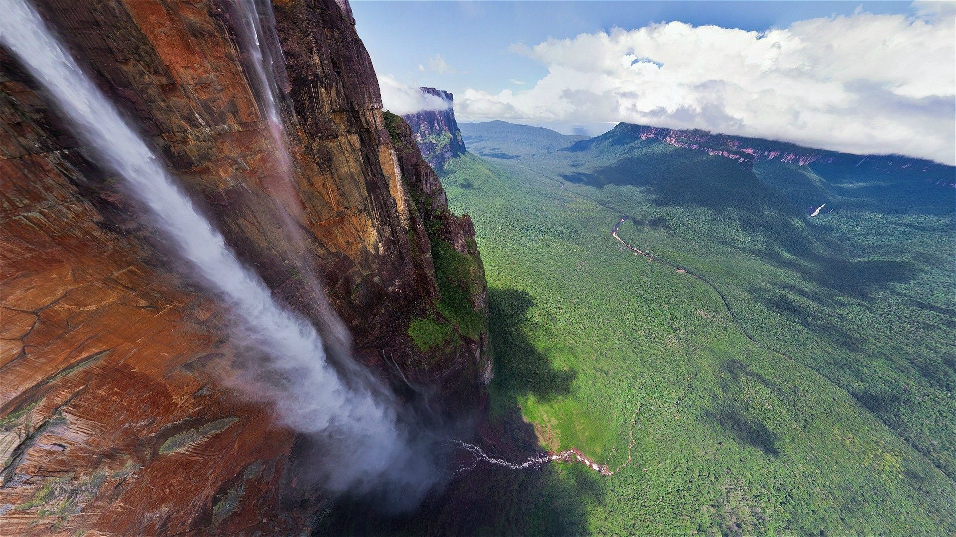 1920x1080 waterfall, Venezuela, tropical, Salto