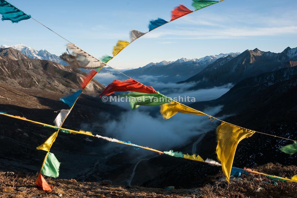 1152x768 MichaelYamashita. Prayer flags, placed