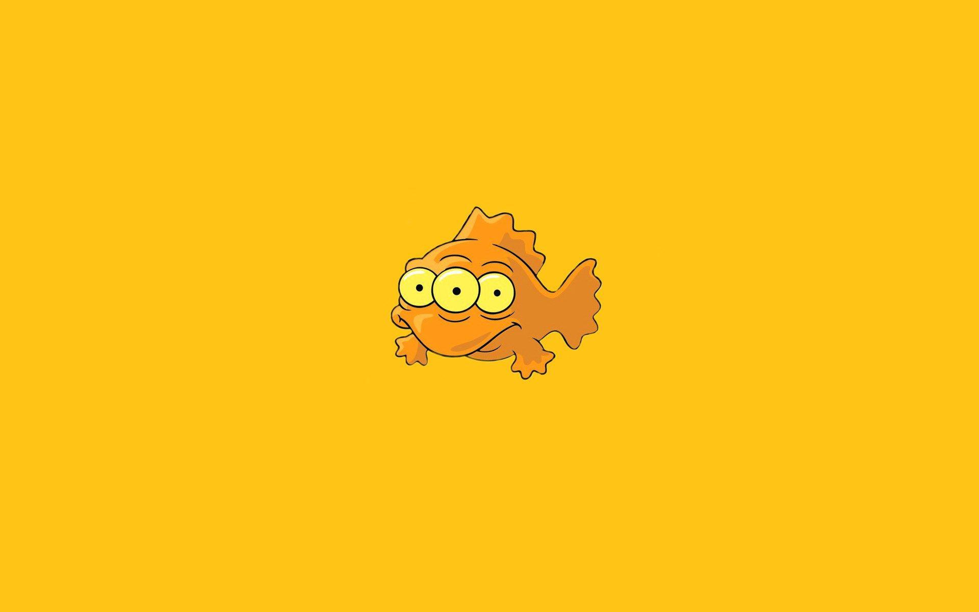 1920x1200 Fish Three Eyes Orange Minimalism Funny wallpaper