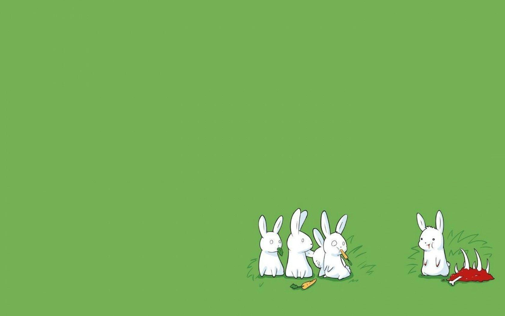 1680x1050 Rabbit Happy Minimalism Funny HD Wallpaper