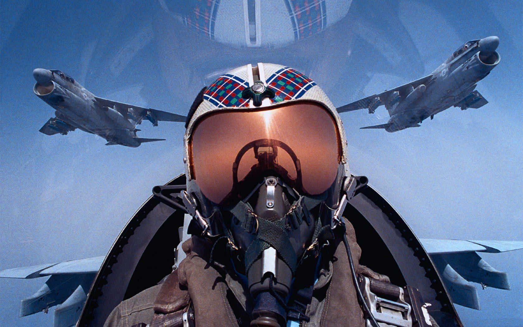 1680x1050 Fighter Pilot Squad Flying Wallpaper