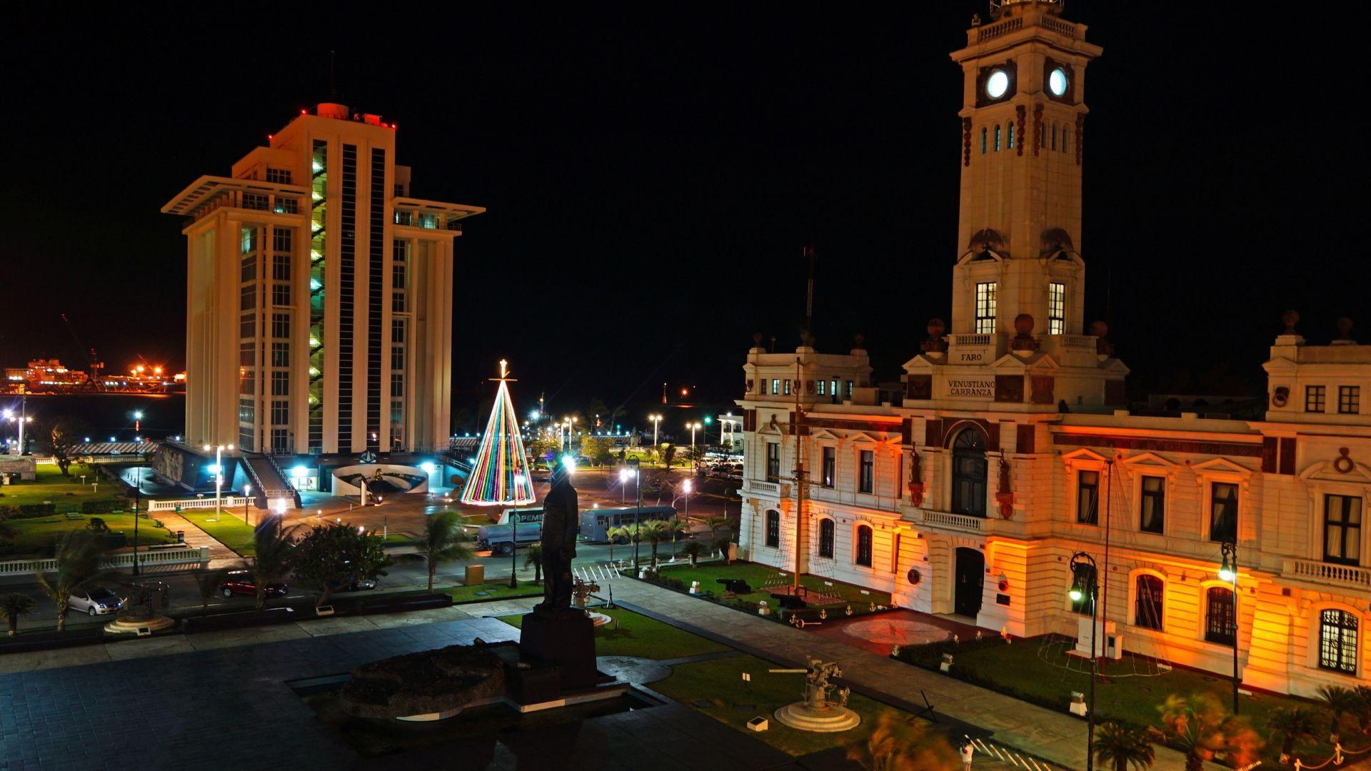 1920x1080 Full HD Wallpaper mexico square christmas night illuminated