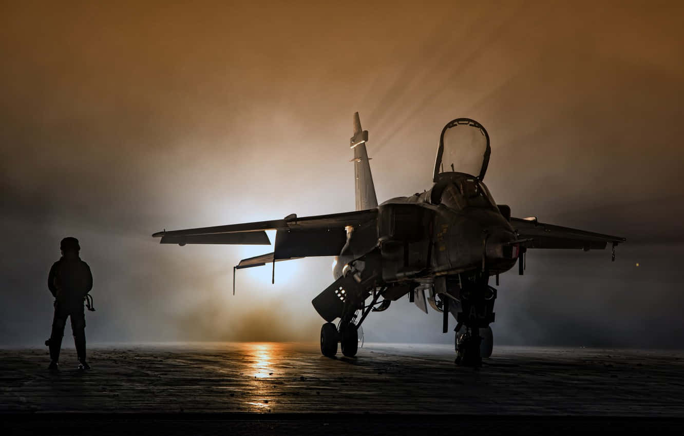 1332x850 Pilot And His Aircraft Wallpaper