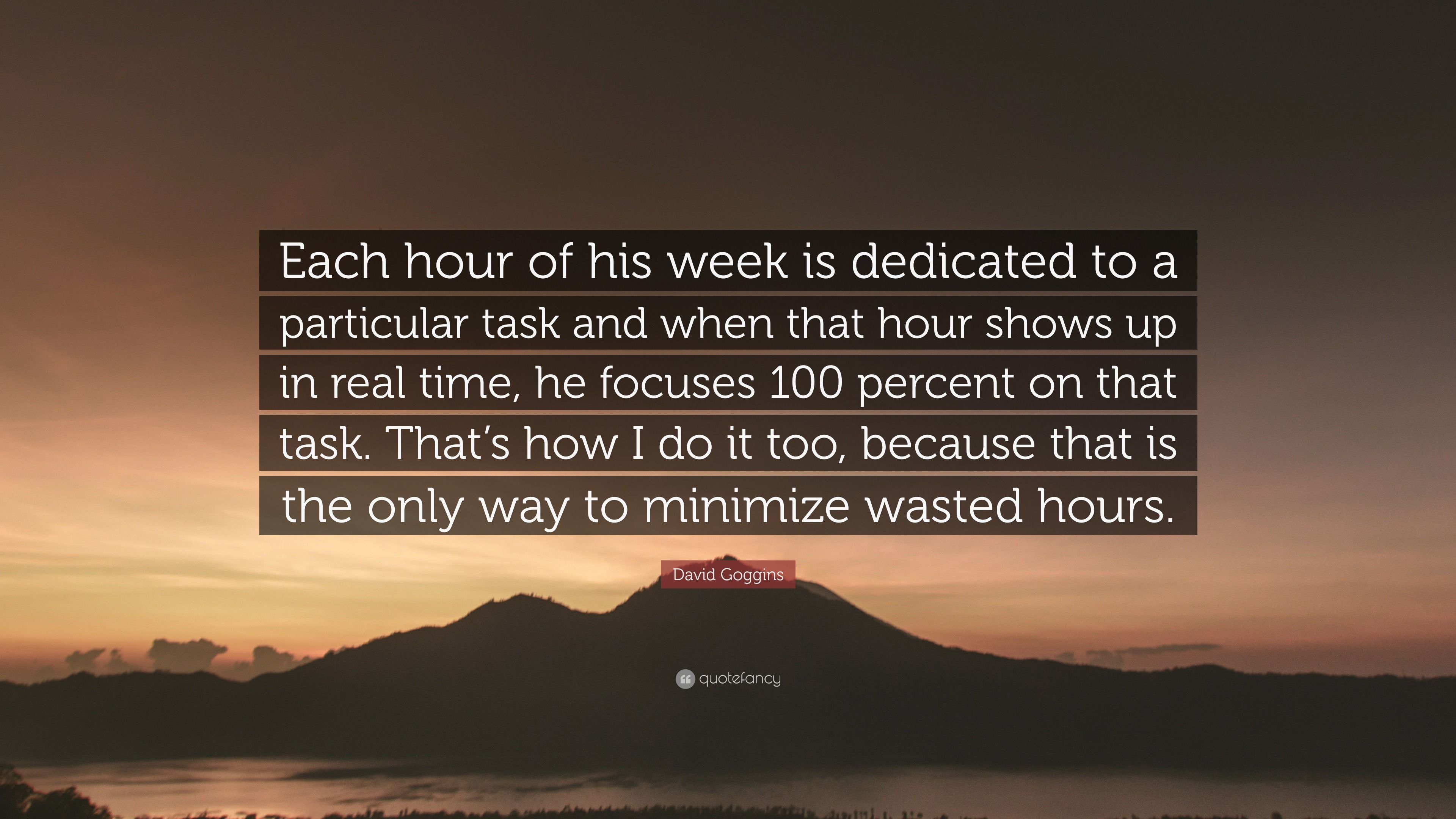 3840x2160 David Goggins Quote: “Each hour of his