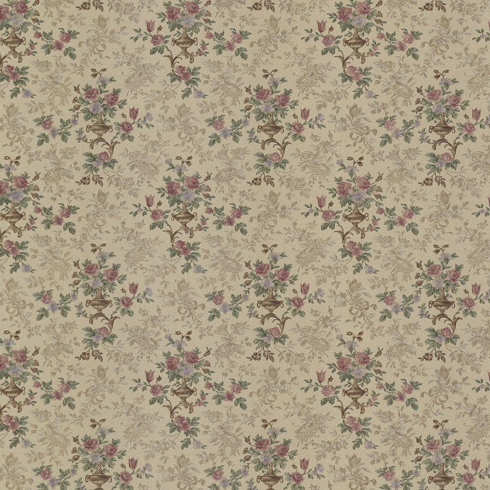 1000x1000 Kezea Light Brown Petit Floral Urn Wallpaper