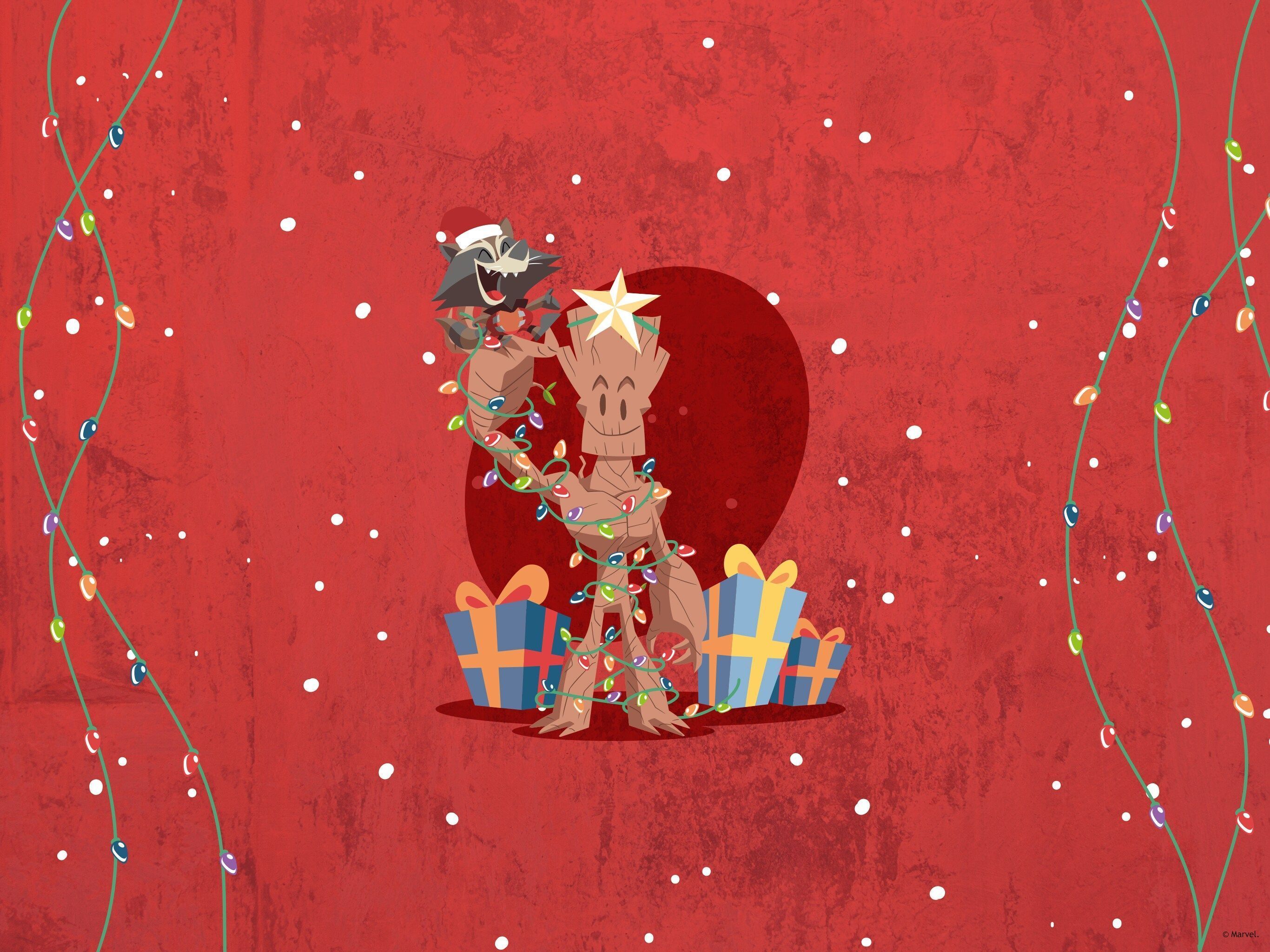 2732x2048 Marvel Holiday Wallpaper