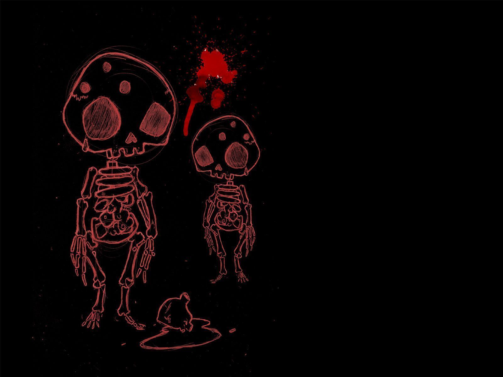 1600x1200 Skeleton Mushroom Art HD Wallpaper