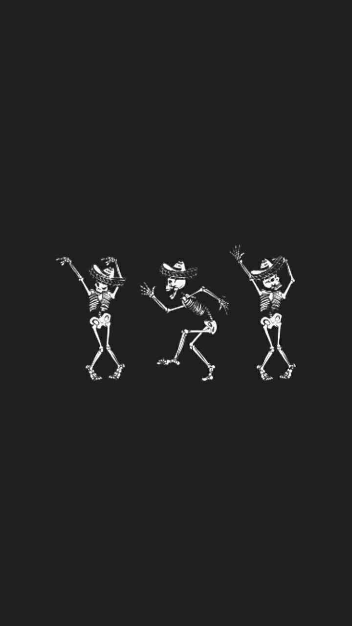 720x1280 Cartoon Skeleton Aesthetic Wallpaper