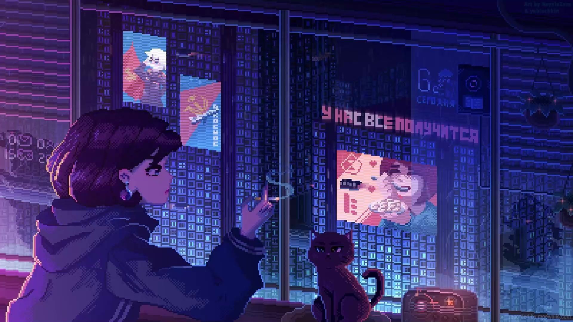 1920x1080 Pixel Art Live Wallpaper, Animated