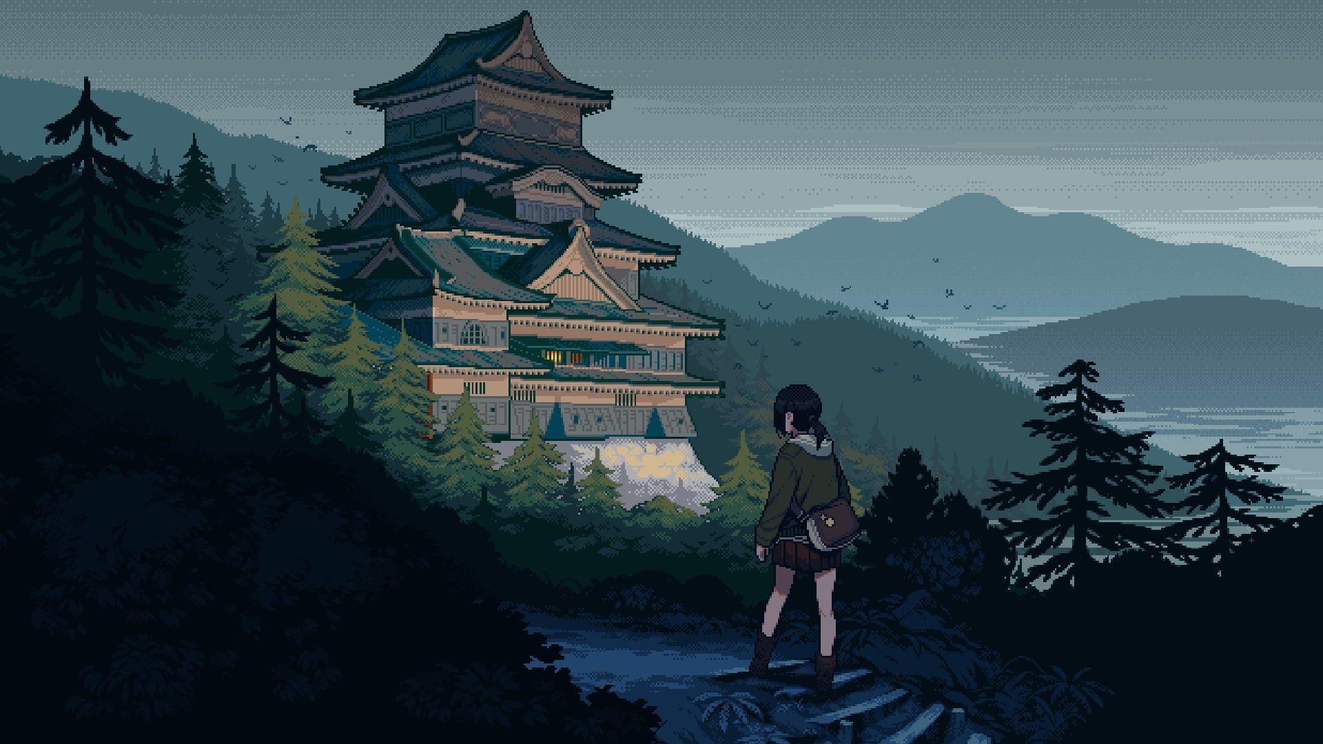 1920x1080 Anime pixel art