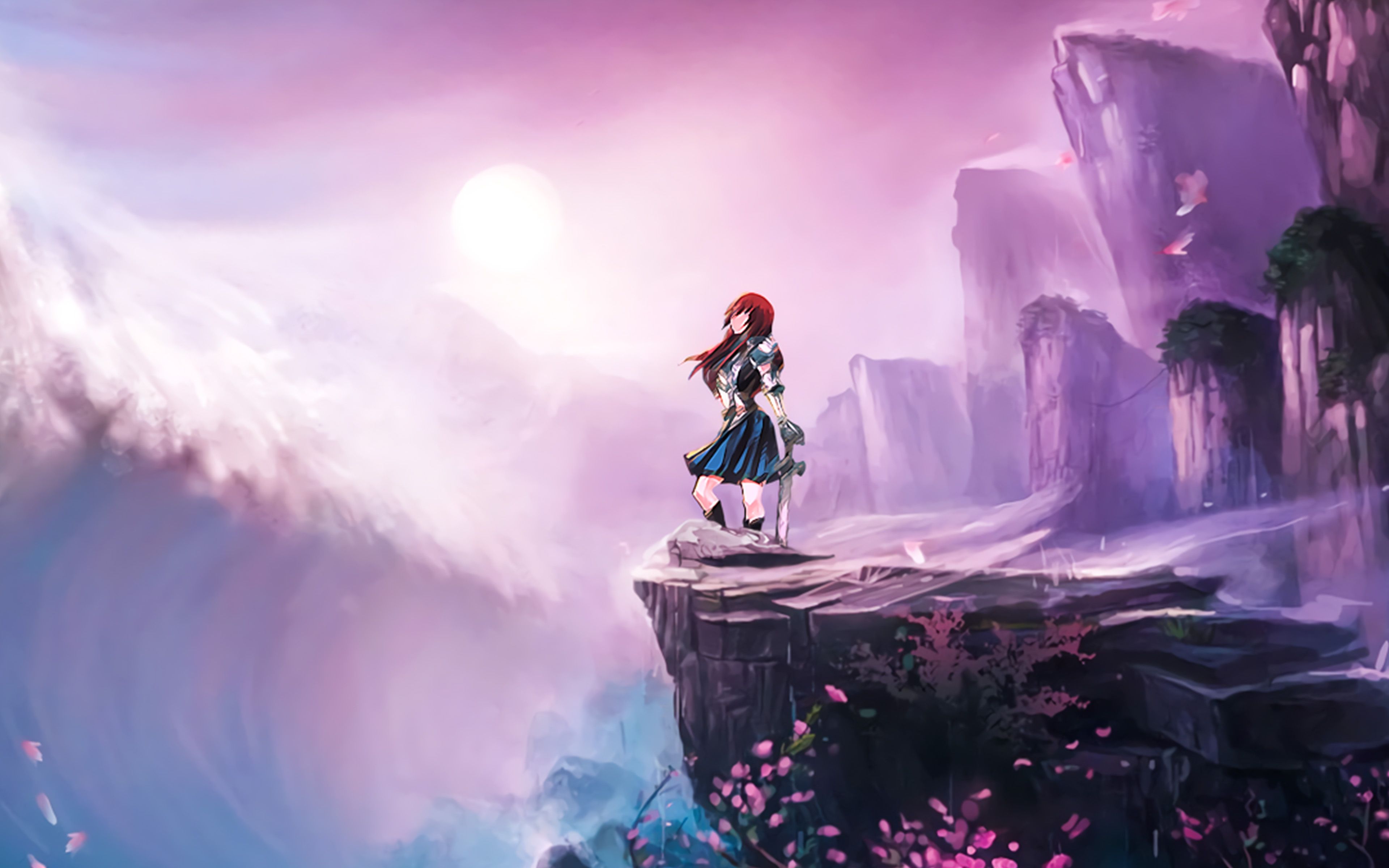 3840x2400 Anime Girl Spring Japan Art