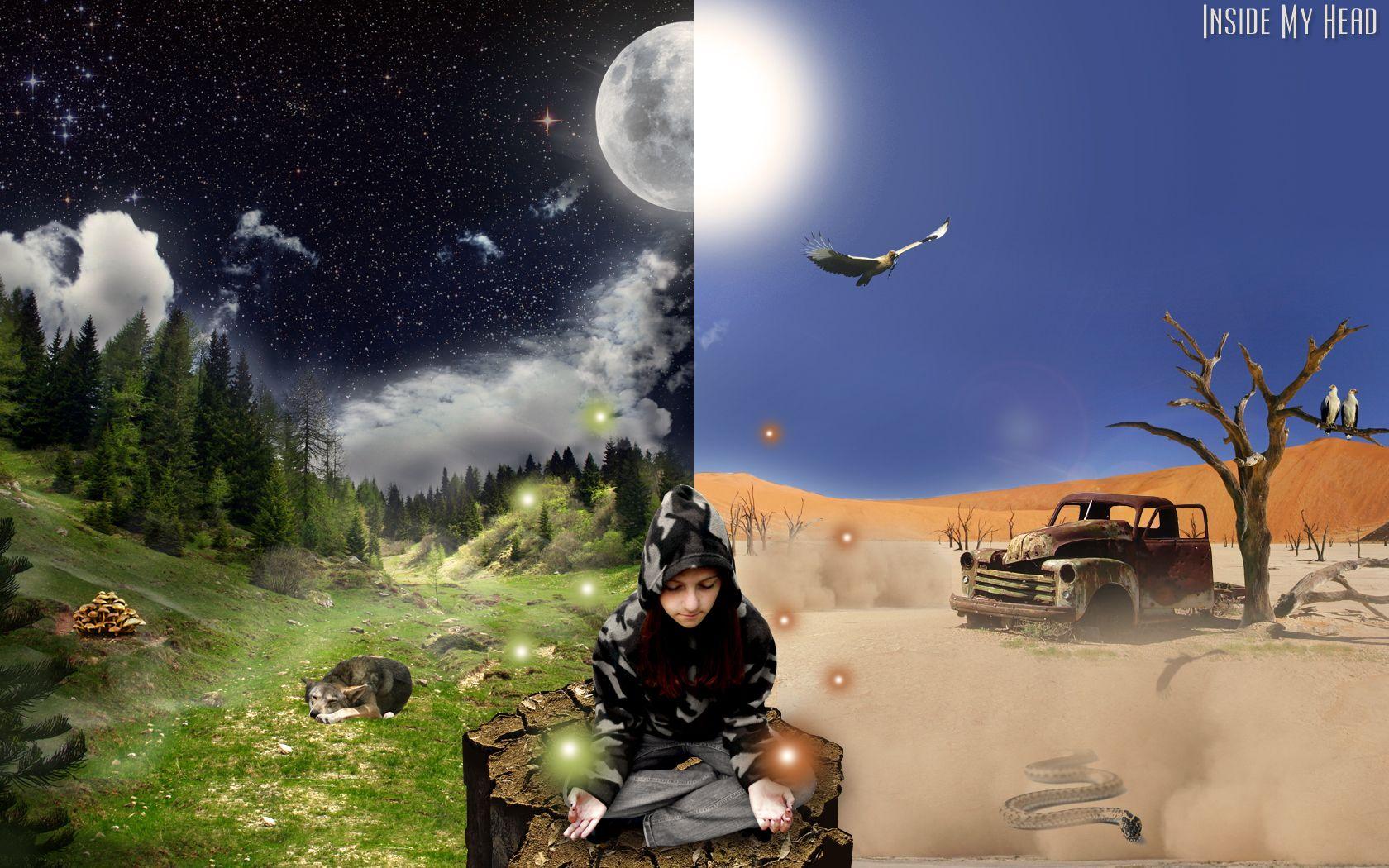 1680x1050 Free Wallpaper: Night & Day. Inside My Head