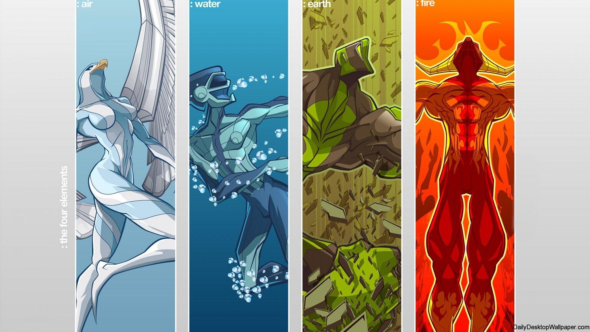 1920x1080 Air Water Earth Fire carton wallpaper Definition, High Resolution HD Wallpaper : High Definition, High Resolution HD Wallpaper
