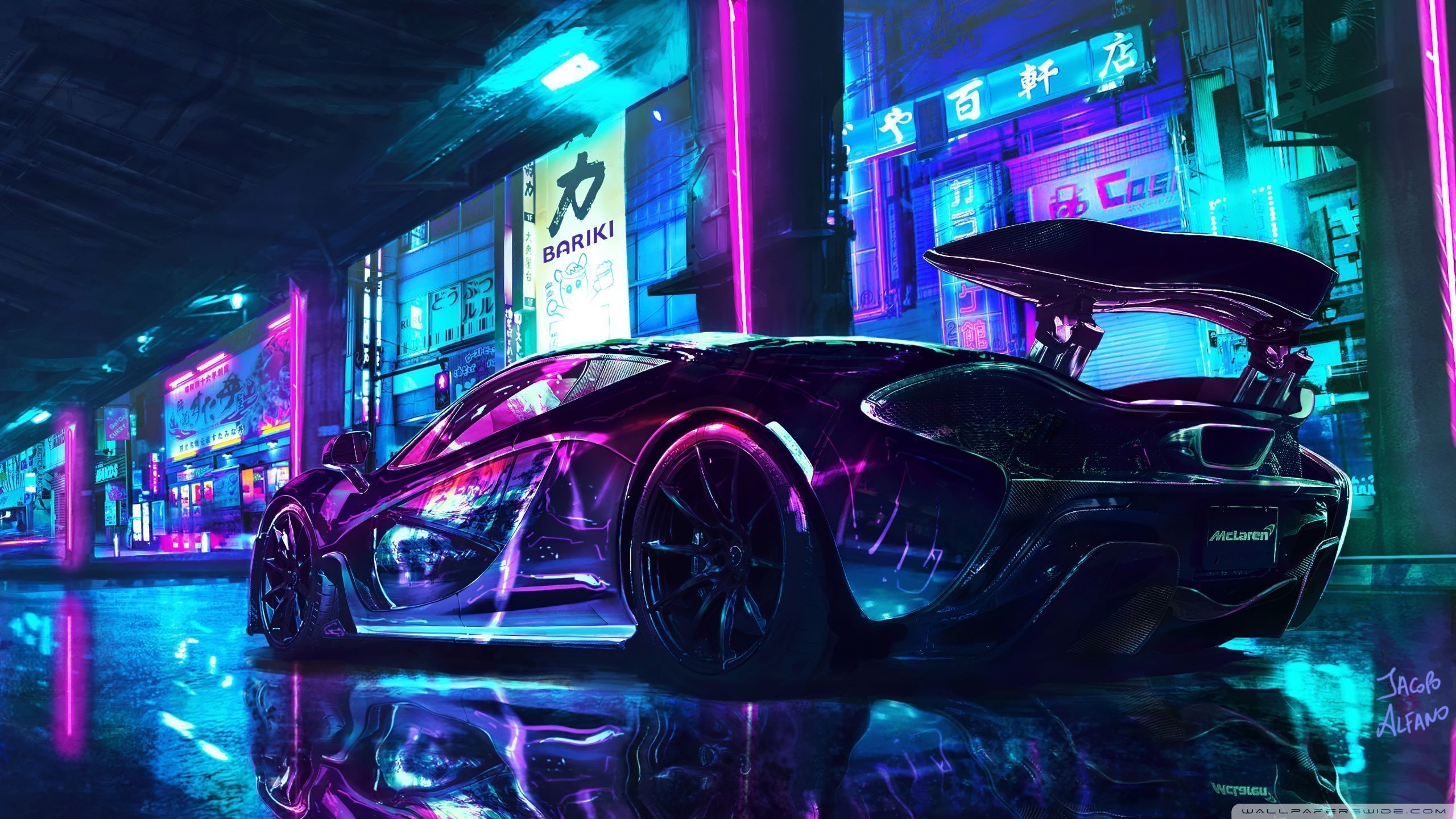 2560x1440 SuperCar Night City Ultra HD Desktop