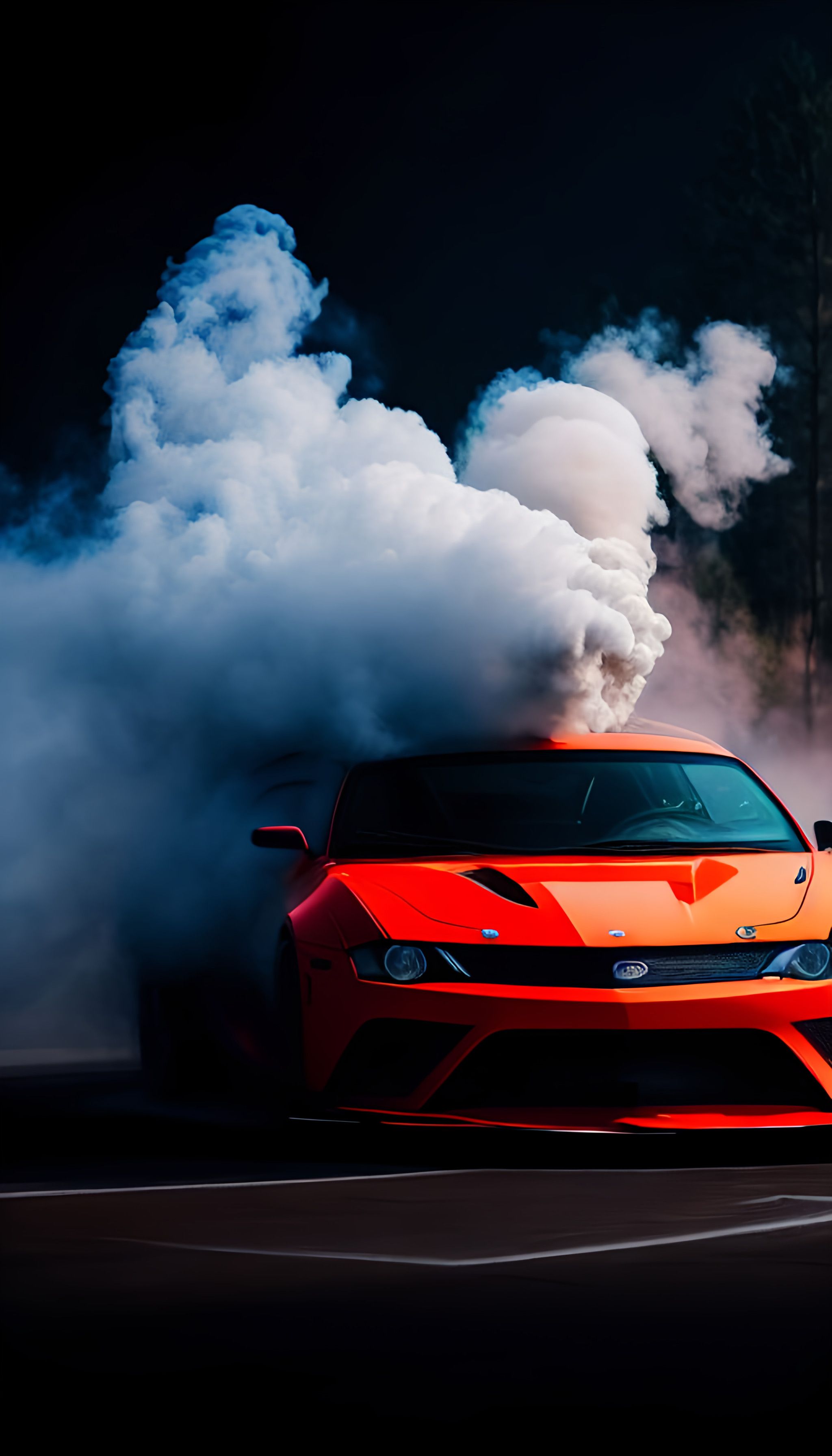 2048x3584 Wallpaper Smoke, Cars, A Segment
