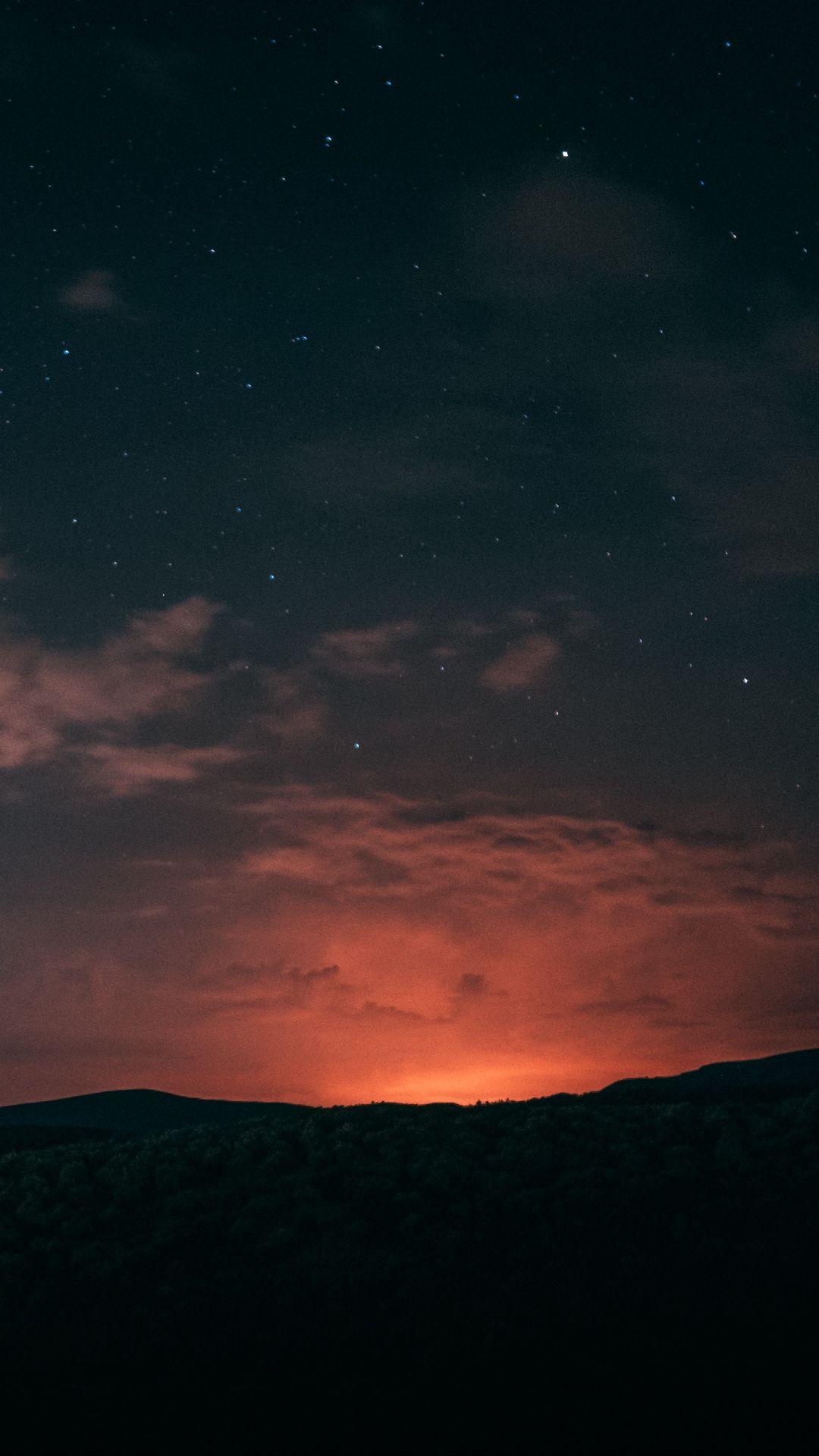 1080x1920 Wallpaper night, starry sky, horizon