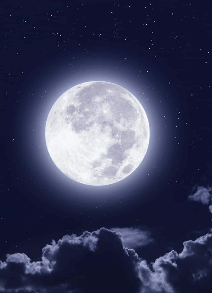 840x1160 Download Dark Bright Night Sky Moon Wallpaper