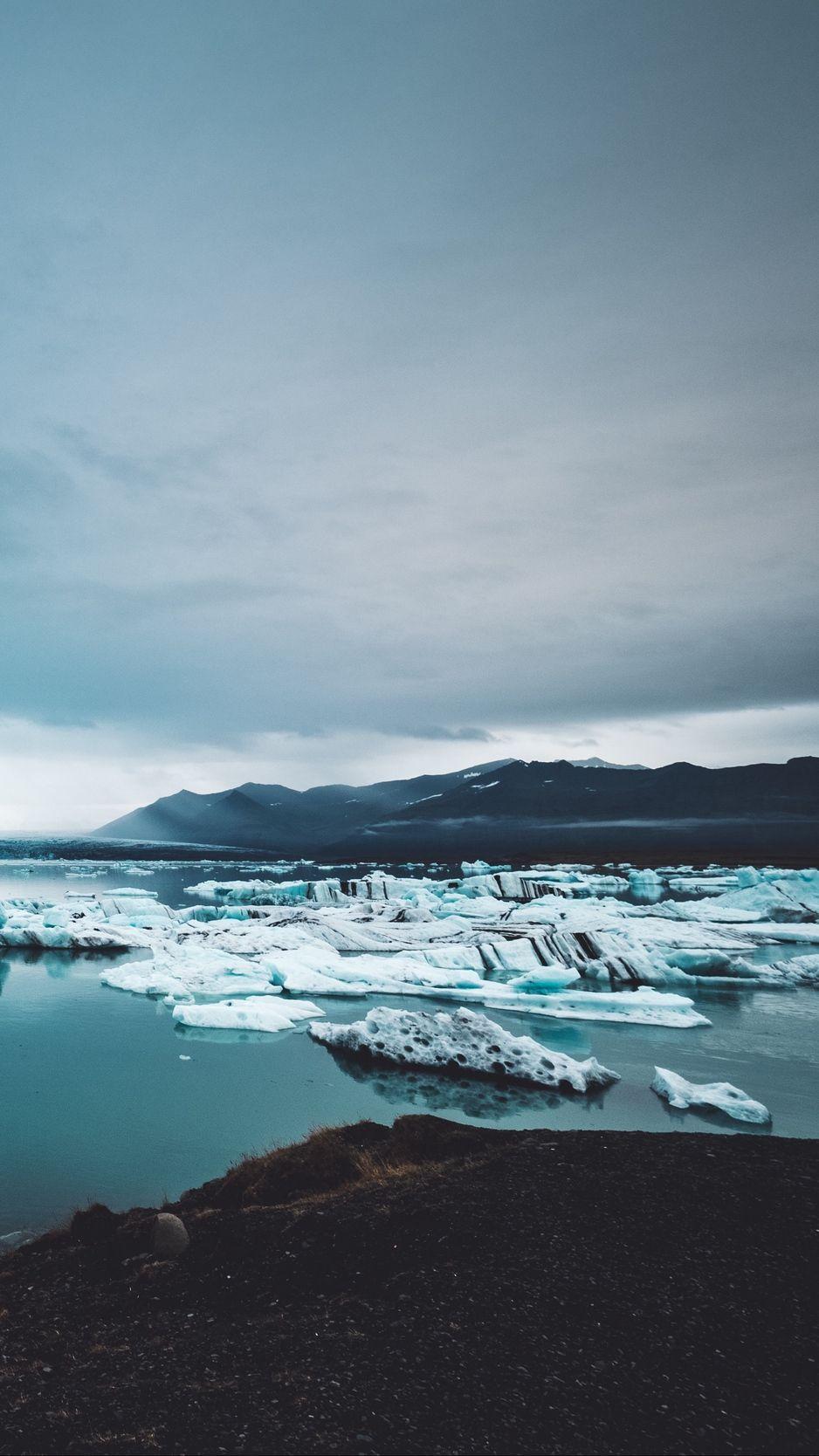 938x1668 Download wallpaper 938x1668 icebergs, ice, snow, lake iphone