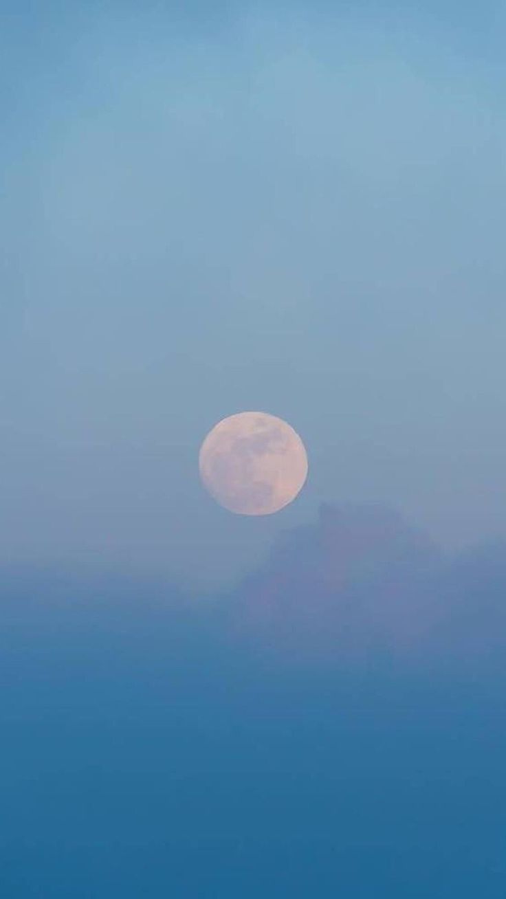 736x1308 Bright Moon and Blue Sky Wallpaper