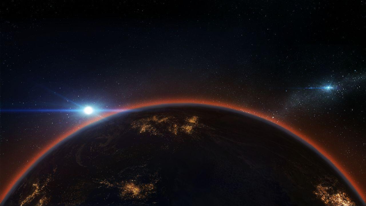 1280x720 Wallpaper Earth, Horizon, Night, 4K, Space