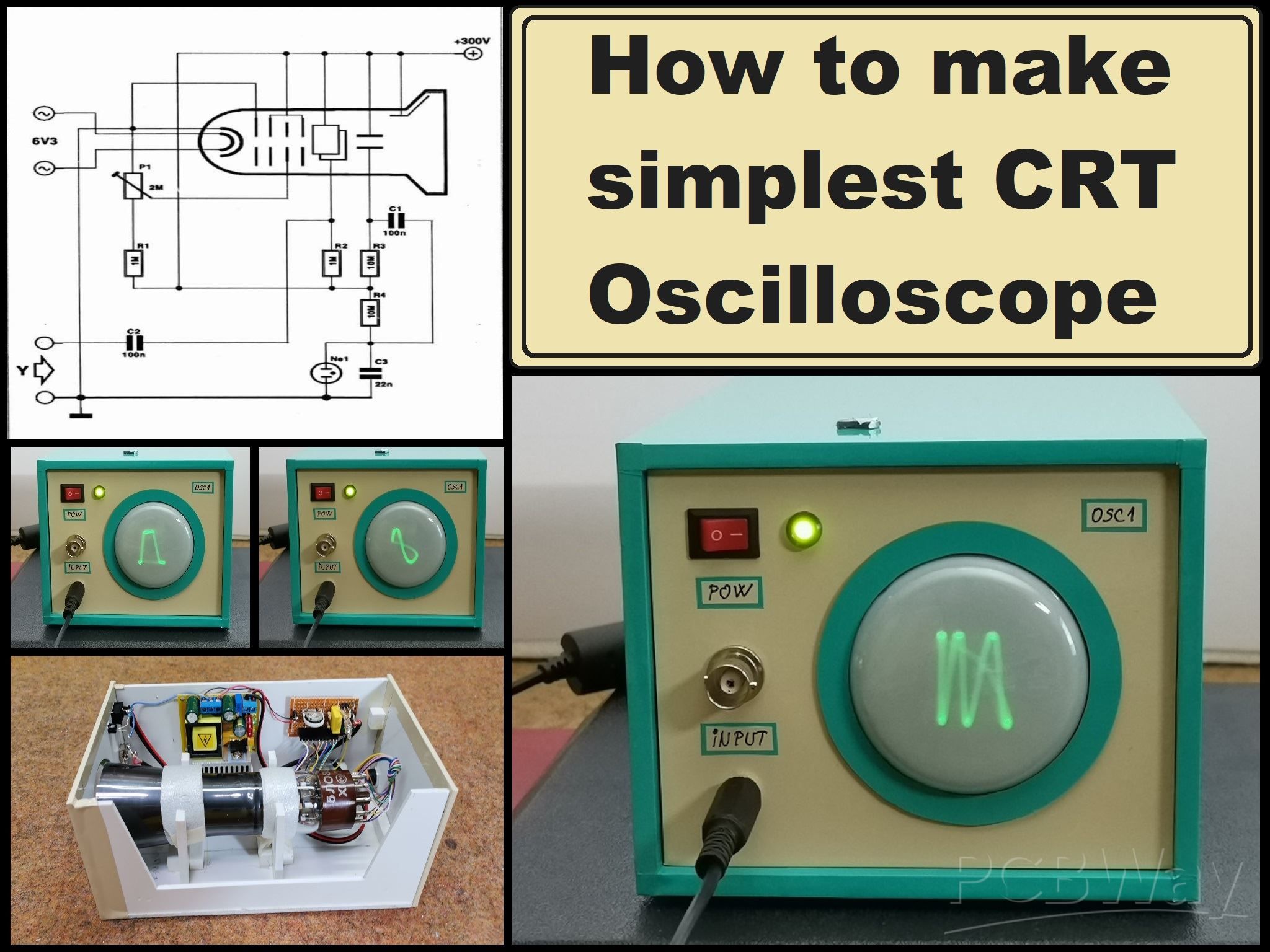 2048x1536 DIY simplest small CRT Oscilloscope