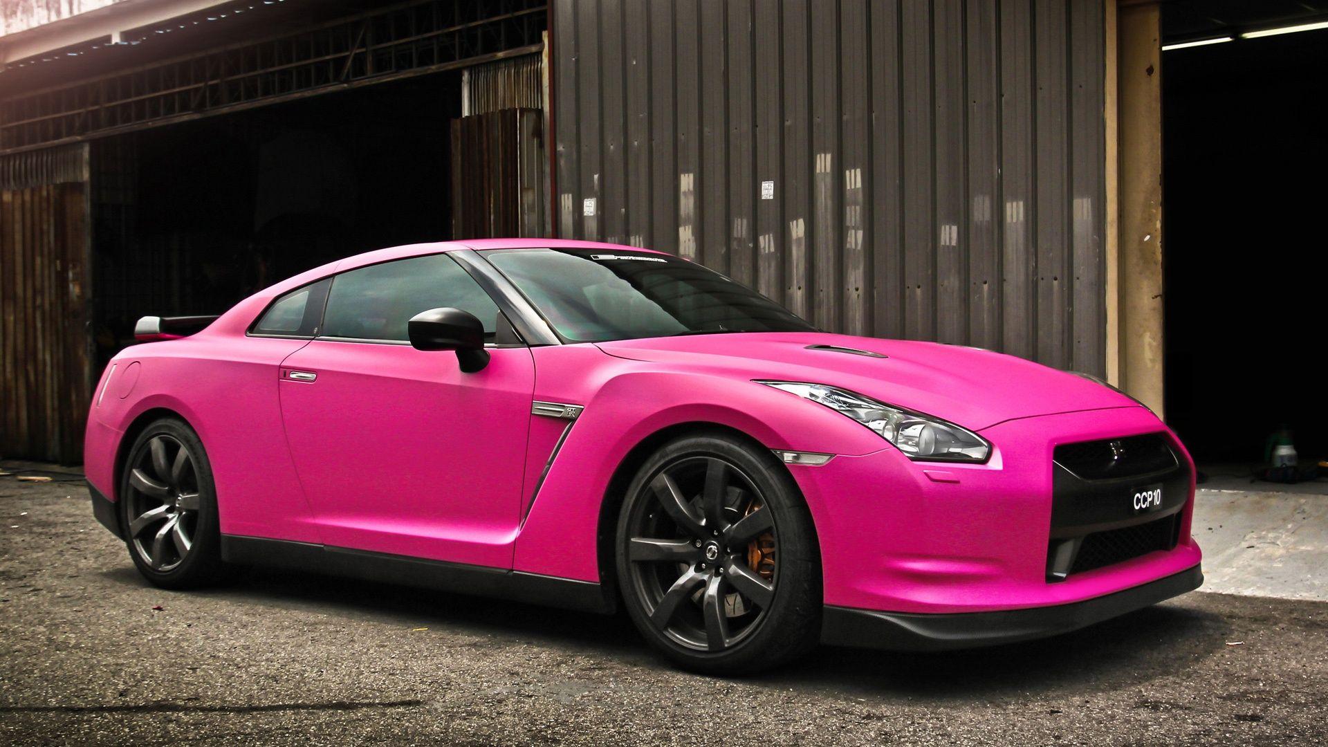 1920x1080 Nissan GTR in Matte Pink Wallpaper in jpg format for free download