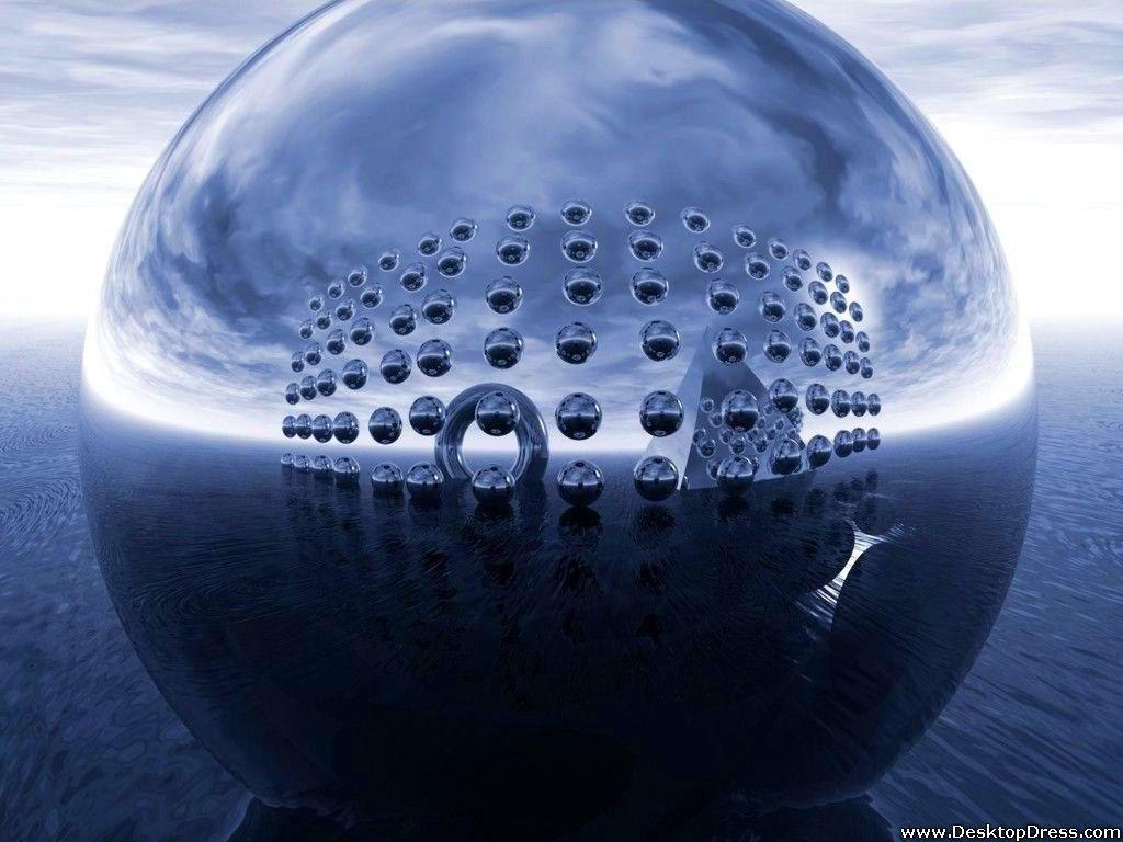 1024x768 Desktop Wallpaper 3D Background Big Steel Ball