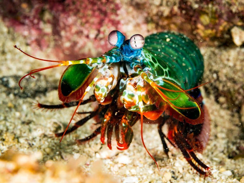 1024x768 Vibrant Peacock Mantis Shrimp Wallpaper