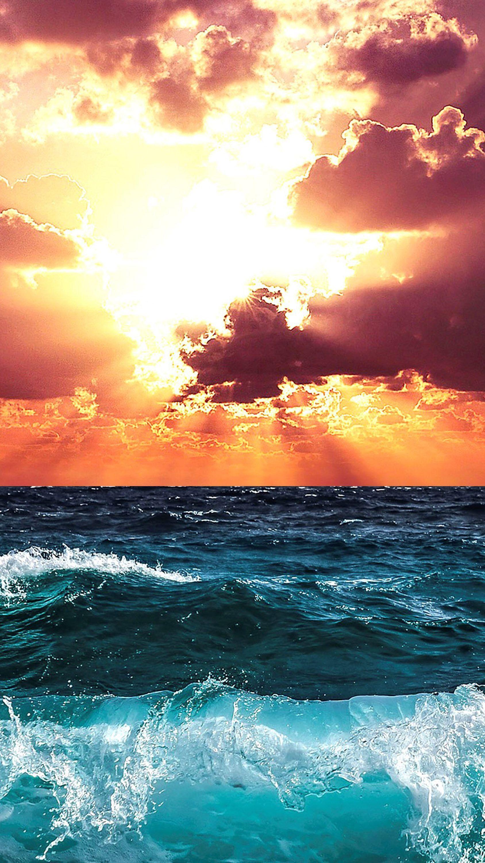 1688x3000 sunset #ocean #clouds #sky #water #blue #orange #dusk