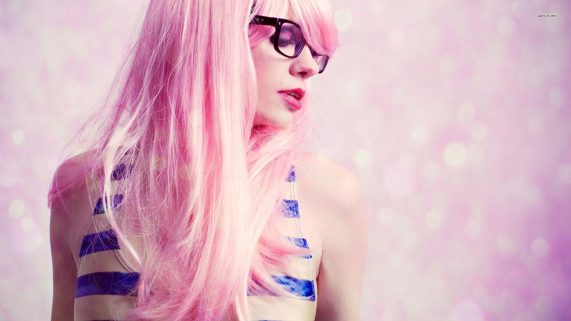 1920x1080 Pink haired hipster wallpaper wallpaper
