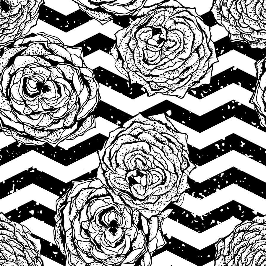 900x900 Chevron Hipster Flowers