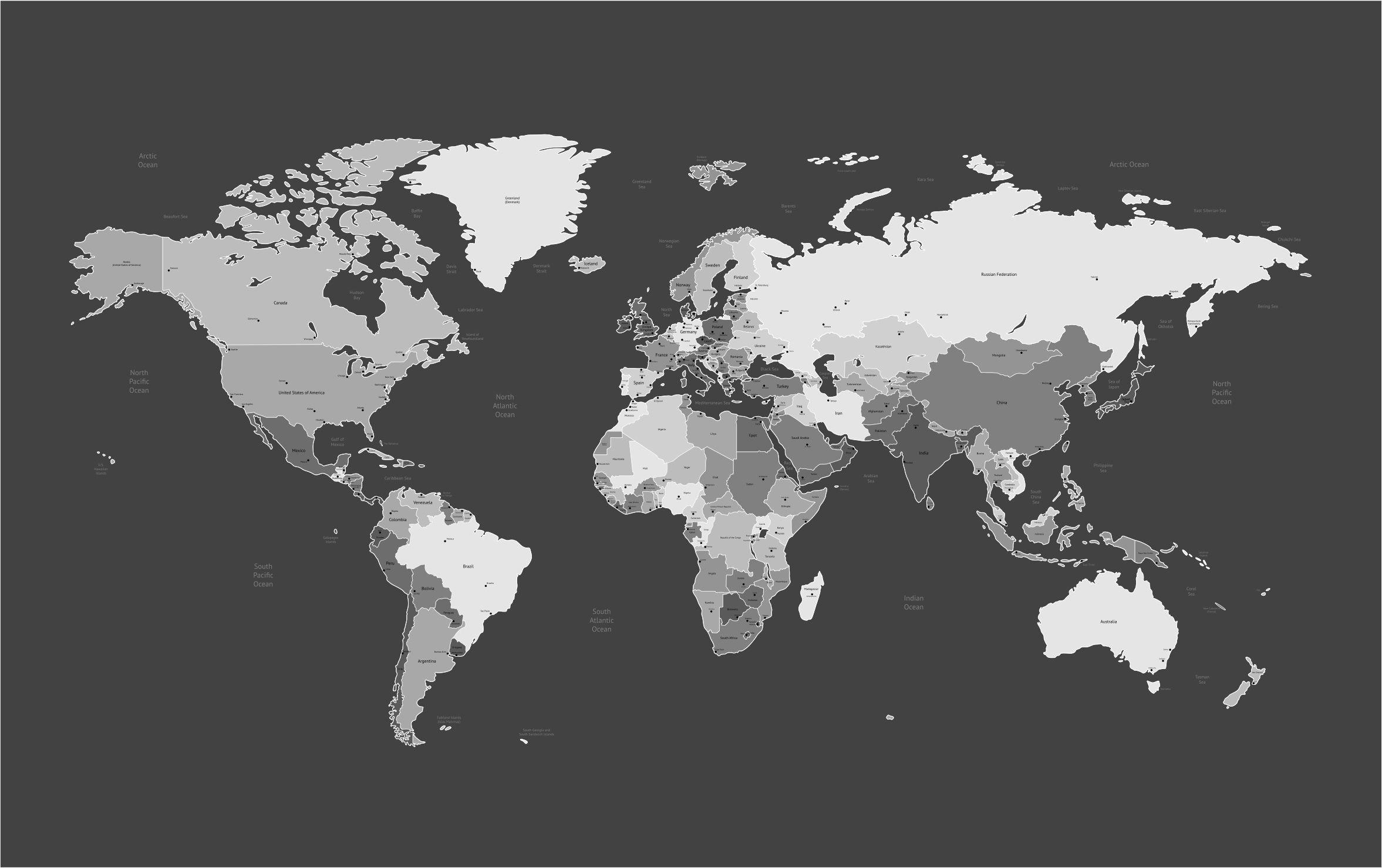 2354x1479 World map wall. PSDGraphics. WORLD MAP. World map