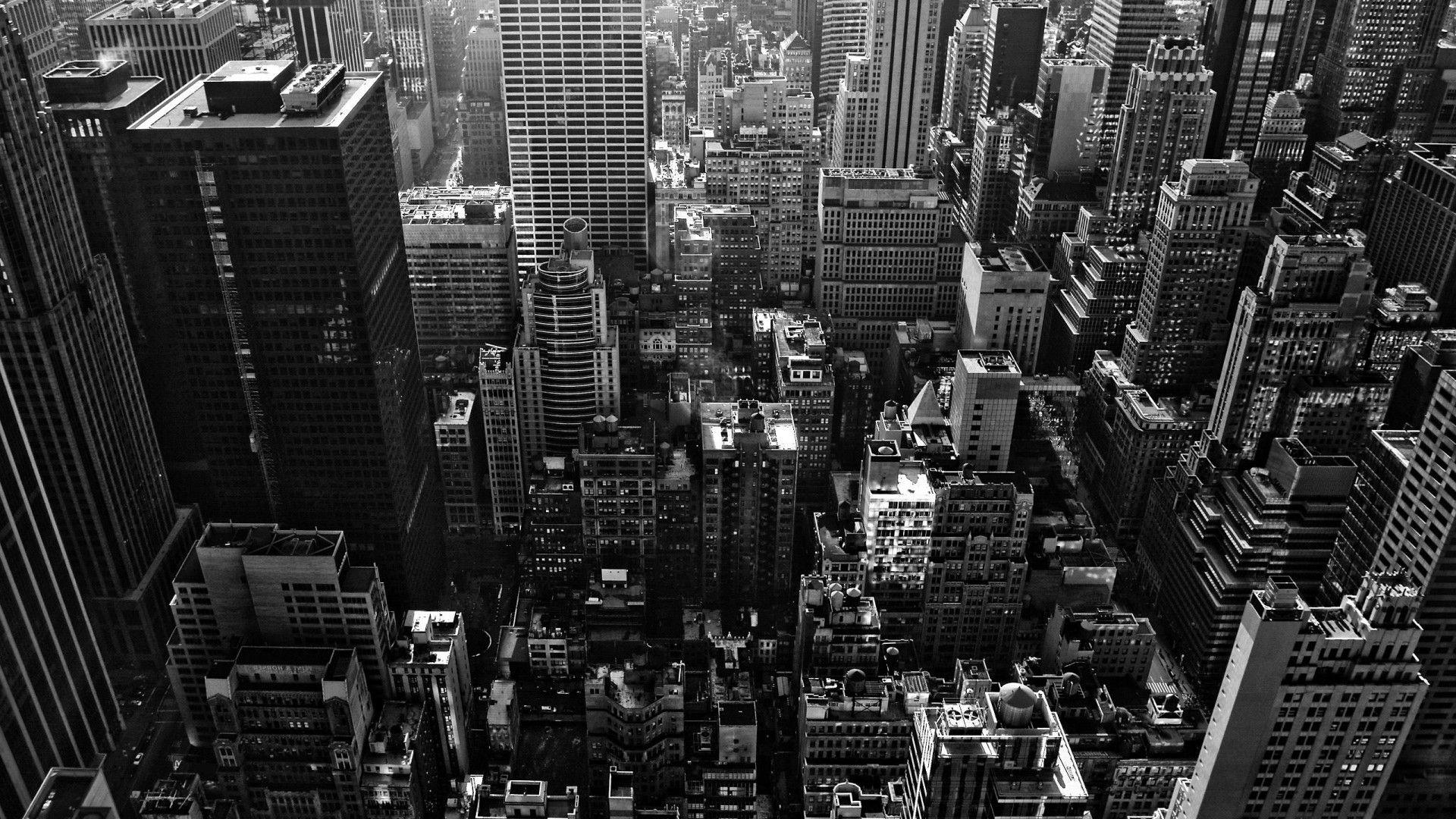 1920x1080 White And Black Wallpaper: Cityscape Black White Black