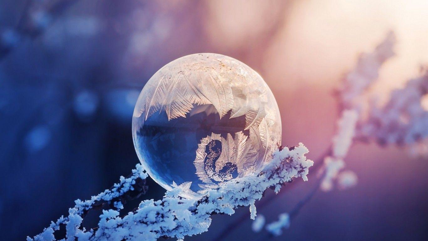 1366x768 Download 1366x768 Frozen Bubble, Winter, Photography