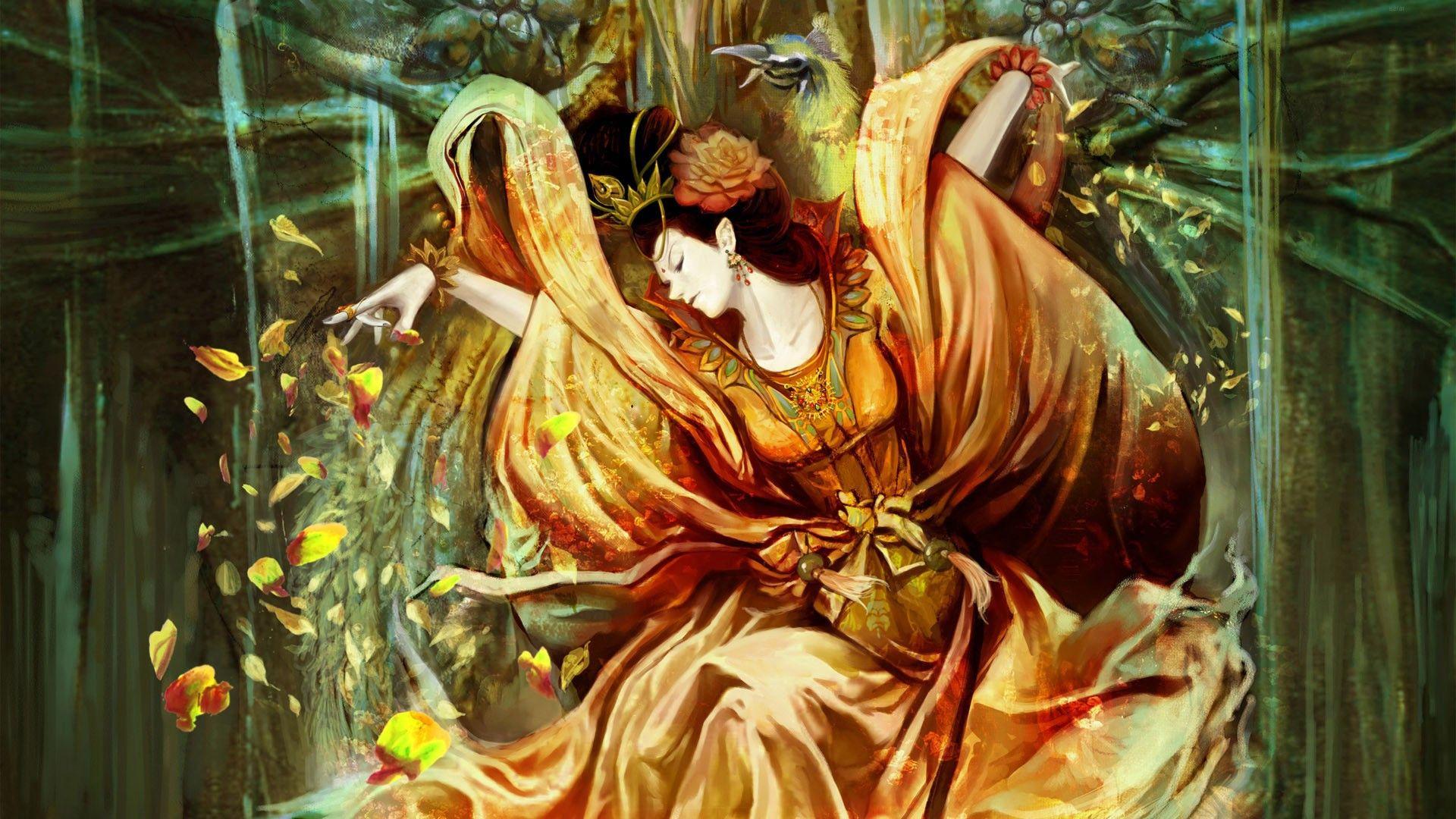 1920x1080 Geisha Wallpaper HD