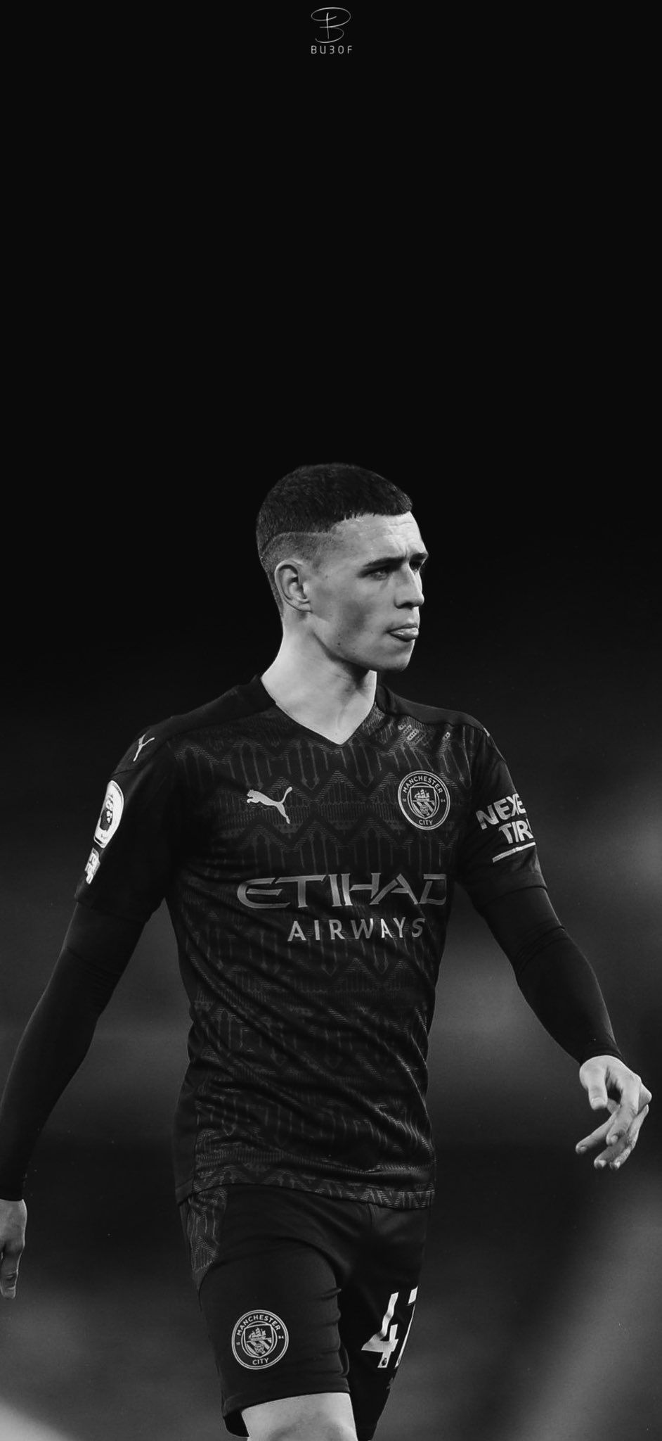 942x2048 Phil Foden B&W