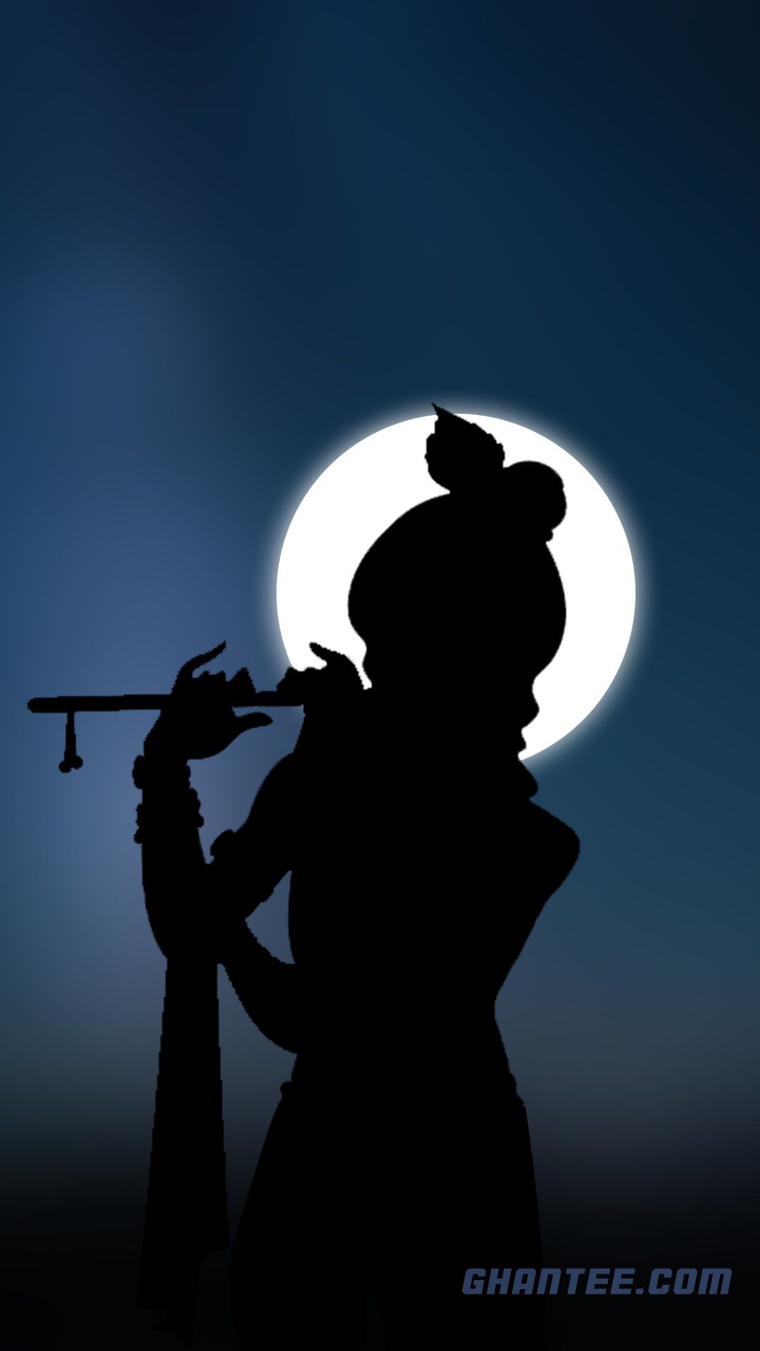 1080x1920 God Krishna Silhouette Wallpaper