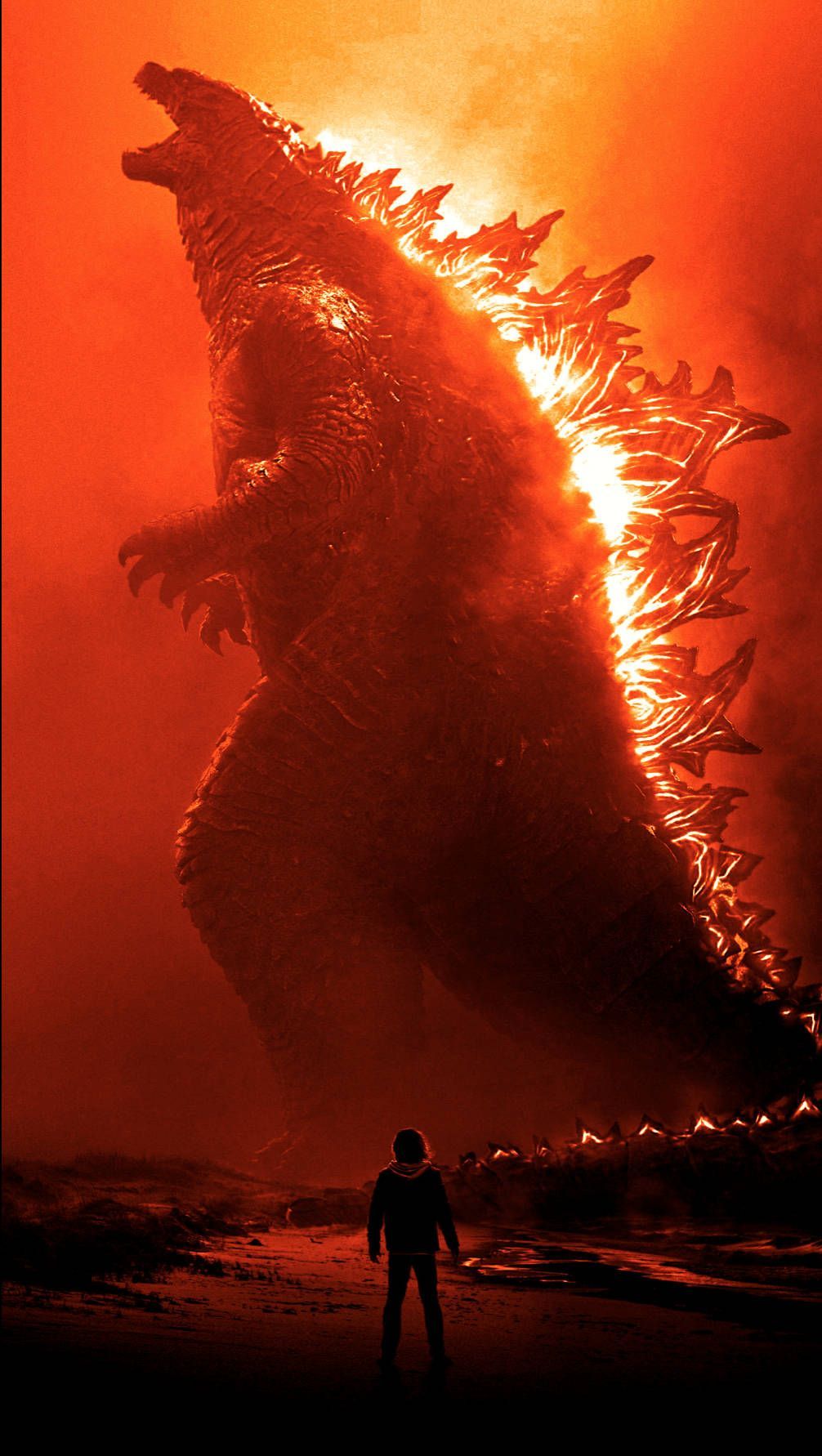 1006x1782 Flaming Giant Godzilla Wallpaper
