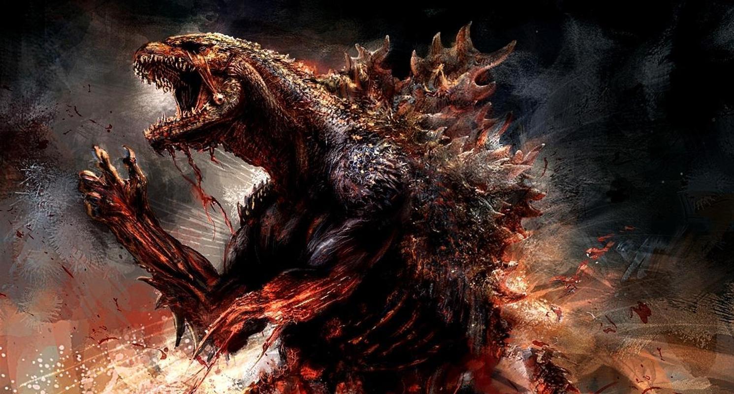 1491x800 Burning Godzilla Wallpaper