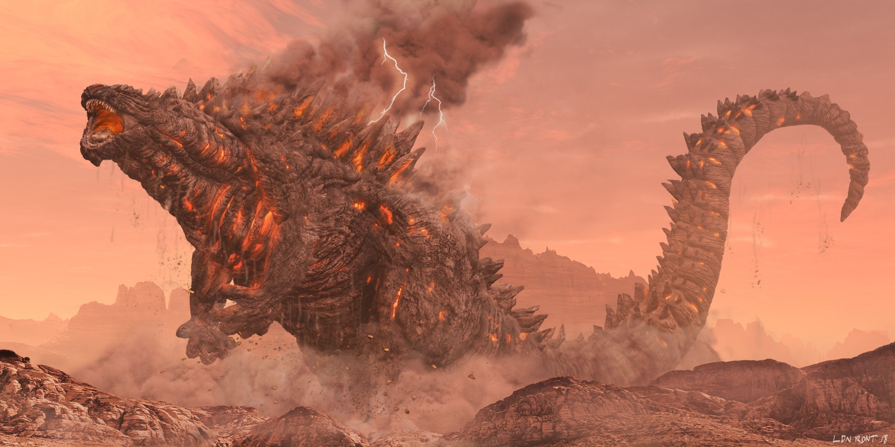 2880x1440 Wallpaper Monster, Lizard, Zipper